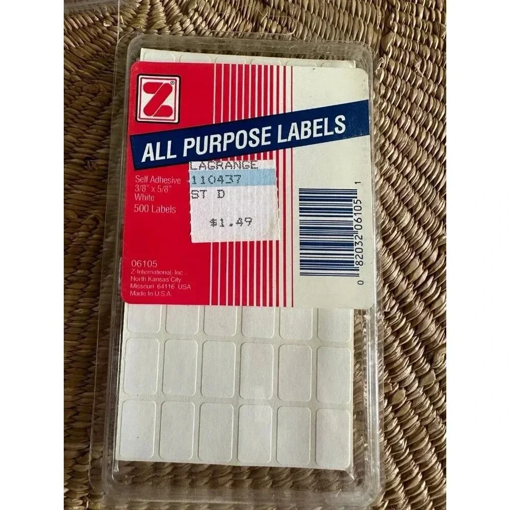 Z All Purpose Labels 3/8” x 5/8” white